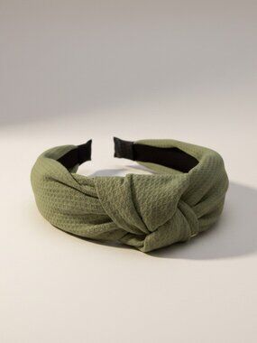 Olive Green Knotted Headband – Chic Minimalist Hair Accessory, Soft Comfortable